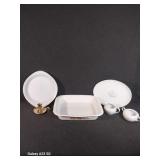 Baking Dish, Serving Platter, Sugar & Creamer