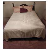 Queen Sized Metal Bedframe with Mattress and Box