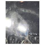 Glass Snack Trays with Tea Cups, Purple Pyrex P