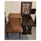 Cedar 2 Tiered Side Table, Wooden Table, Wall Art