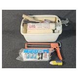 Painting Supplies, Caulk Gun, Drop Cloth