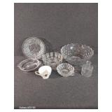 Glass Serving Bowl(2), Divided Glass Bowl, Cup