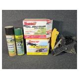 Mole Trap, Mole Killer(not full), Bee Spray, Bug