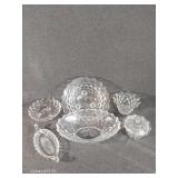 Footed Glass Bowl, Glass Candy Dish with Lid