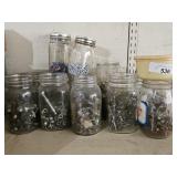 Assorted Hardware in Jars