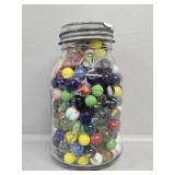 Glass Jar with Marbles