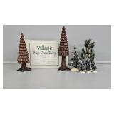 Dept. 56, Village Pine Cone Trees Cold Cast (2)