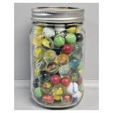 Mason Ball Jar With Marbles
