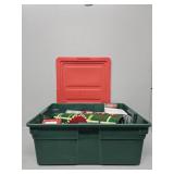 Christmas Decorations in Green and Red Tote