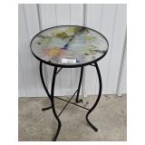 Glass Top Circle Side Table