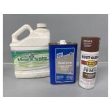 Rustoleum Primer, Acetone, Mineral Spirits