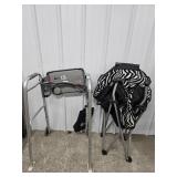Walker with Tray, Zebra Print Chair