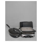 GE 4 in 1 Grill & Griddle Combination & 5 QT. Pan