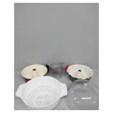 2- Bunt Pans, Cake Cover, Strainer Measuring Cup