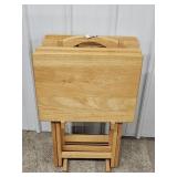 Wooden TV Trays(4) with Stand