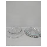 Glass Platter, Footed Torte Plate,2-Glass Pie Pans