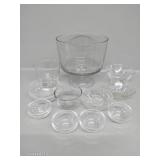Glass Trifle/Fruit Bowl, 4 Mini Stackable Bowls