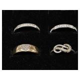 925 Gold Toned Ring with Heart, 925 Ring with