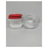 Set of 3 Glass Mixing Bowls, Rubbermaid Bowls