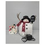 Fiber Optic Snowman, Snowman Candle Holder