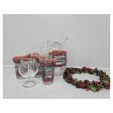 Glass Coca-Cola Pitcher and Glasses(4), Small