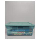 Plastic Tote of Family Games & Puzzles