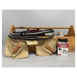 Wooden Tool Box with Contents