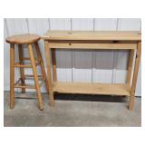 Wooden Sofa Table, Stool