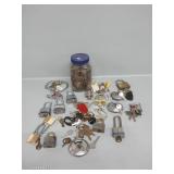 Paddle Locks-Some with Keys, A Jar of Keys