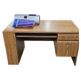 Wooden Desk with HP Printer