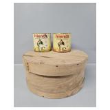 Friends Smoking Tins(2), Wooden Hat Box