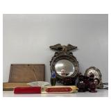 Vintage Avon items, Lincoln Clock ( missing items)