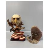 Bald Eagle with American Flag figurine.