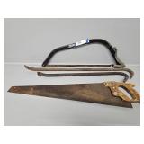Hand & Bow Saw, Large Pry Bars (2)