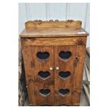 Wooden Cabinet with Heart Cutouts
