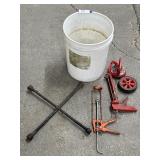 Caulk Guns, Lug Wrench, Scraper, Red Wheel