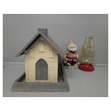 2 Bird Feeders And A  Bobblehead Dwarf