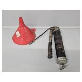 Hand Operated Grease Gun & Plastic Funnel