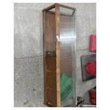 Sloped-Top Wooden and Glass Display Case