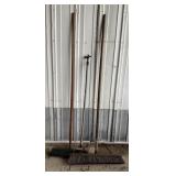 Push Brooms (2) and Sprinkler