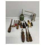 Oil Cans (2), Screwdrivers, Nut Drivers