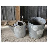 Watering Can and Galvanized Bucket
