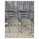Wicker Seat Patio Chairs (2)
