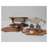 Wooden Shelf, Wall Sconces, Votive Cups