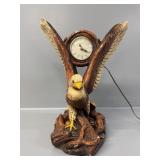 Lanshire chalkware figural eagle mantel clock