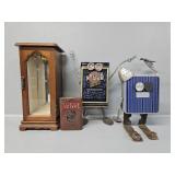 Small Wooden Jewelry Box, Homeade Tin Decor