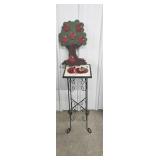 Plant Stand with Apple Top, Wooden Apple Tree
