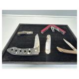 Pocket Knives (4), and (1) Muliti tool knife