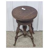 Wooden Piano Stool with Claw Feet