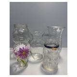 Glass vases , Large pickle jar, Ball canning jar